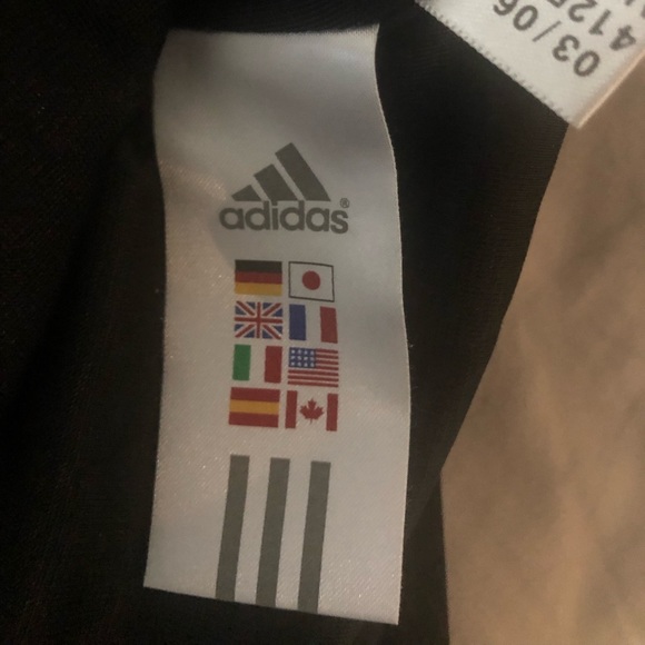 Adidas Youth Medium Zip Up Black and White Jacket - Picture 6 of 7